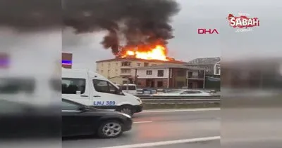 Tuzla’da 4 katlı binanın çatısı alev alev yandı | Video
