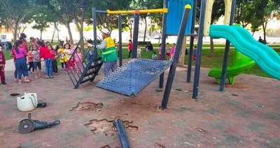 Siverek’te çocuk oyun parkındaki oyuncaklara çirkin saldırı!