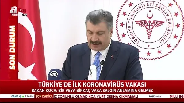 Sağlık Bakanı Koca Türkiye'deki koronavirüs vakasının kaynağını açıkladı | Video