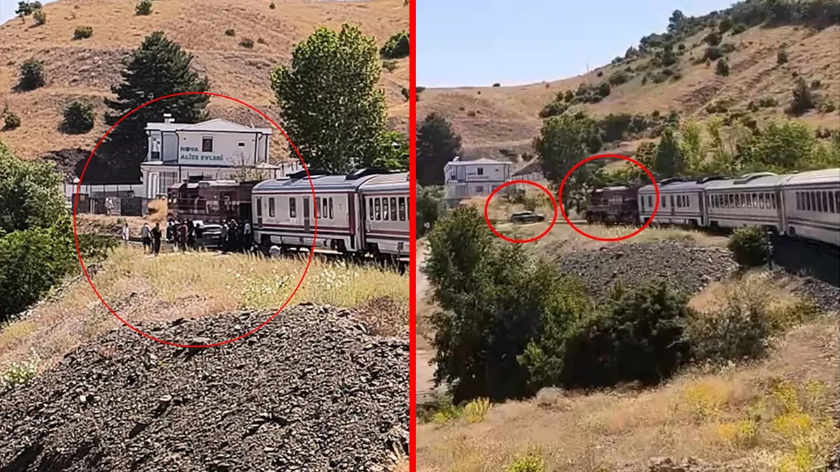 Elazığ’da korkunç kaza! Tren hemzemin geçitte otomobile çarptı: O anlar kameraya böyle yansıdı! Elazığ’da korkunç kaza! Tren hemzemin geçitte otomobile çarptı: O anlar kameraya böyle yansıdı!