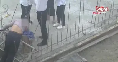 Çin’de boynuna ve göğsüne çelik çubuk saplanan inşaat işçisi böyle kurtarıldı | Video