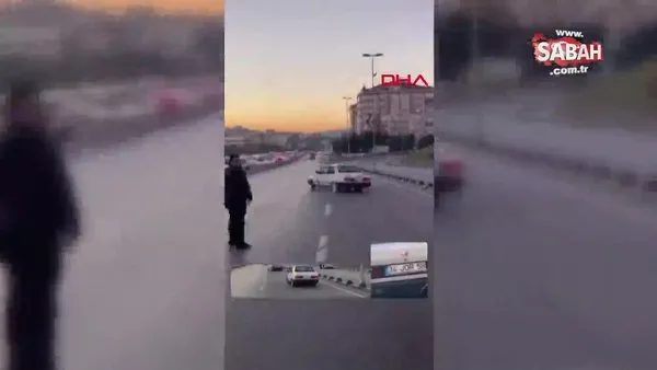 Çekmeköy'de yolu kapatıp drift attı; o anlar kamerada | Video