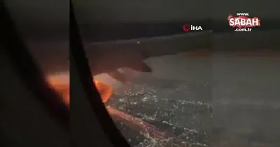 Meksika’dan ABD’ye giden yolcu uçağının motoru havada alev aldı | Video