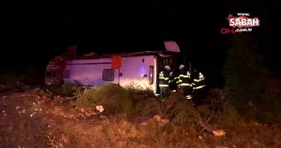 Son dakika! Eskişehir’de yolcu otobüsü devrildi: 3 yaralı | Video
