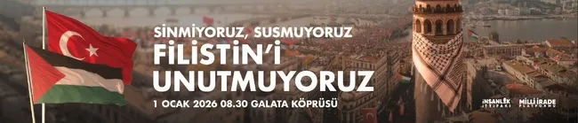 Galata Köprüsü'nde Gazze için büyük yürüyüş: Sinmiyoruz, susmuyoruz Filistin’i unutmuyoruz!