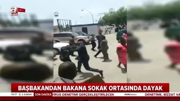 Gine Başbakanı sokak ortasında Çalışma Bakanı'nı tekme tokat dövdü | Video