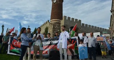 Erzurum'da sağlık çalışanlarından Gazze için “sessiz yürüyüş” #erzurum