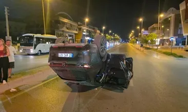 Antalya’da feci kaza! Virajı alamayan araç takla attı sürücü yaralandı