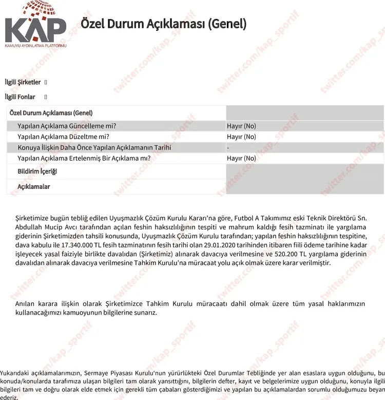 son dakika besiktas tan kap a abdullah avci aciklamasi tazminat odeme karari son dakika spor haberleri