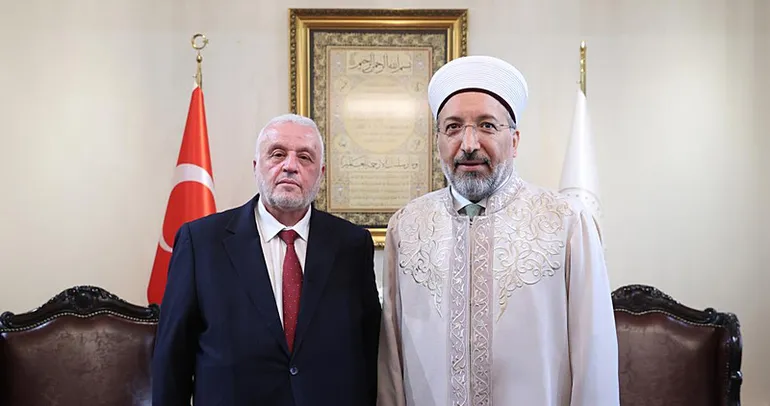 Diyanet İşleri Başkanı Arpaguş, Suriye Vakıflar Bakanı Şukri ile görüştü
