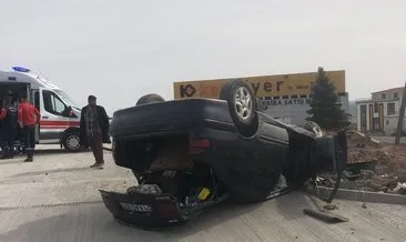 Kırıkkale’de metrelerce savrulan araçtaki 4 kişi yaralandı