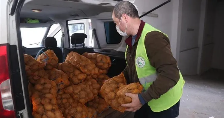İhtiyaç sahibi ailelere 4 bin 500 patates yardımı