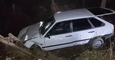 Düzce’de kontrolden çıkan otomobil şarampole devrildi #duzce