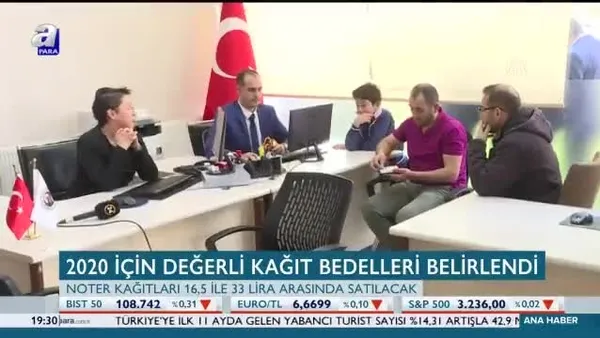 2020 için değerli kağıt bedelleri belirlendi