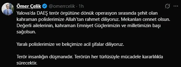 SON DAKİKA: Başkan Erdoğan’dan taziye mesajı! Yalova’daki DEAŞ operasyonunda 3 askerimiz şehit oldu!