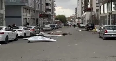 Patnos’ta şiddetli rüzgar çatıyı uçurdu! Araçlar hasar gördü #agri