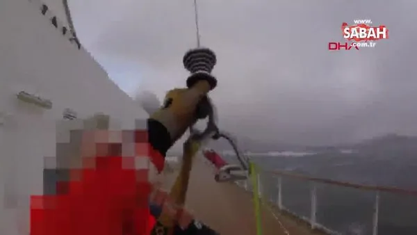Norveç'te denizde mahsur kalan Viking Sky gemisindeki yolcuların helikopter ile kurtarılma çalışmaları kamerada!
