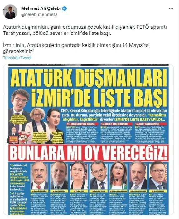 CHP’nin pusulası yönünü şaşırdı! Atatürk düşmanları İzmir'de liste başı
