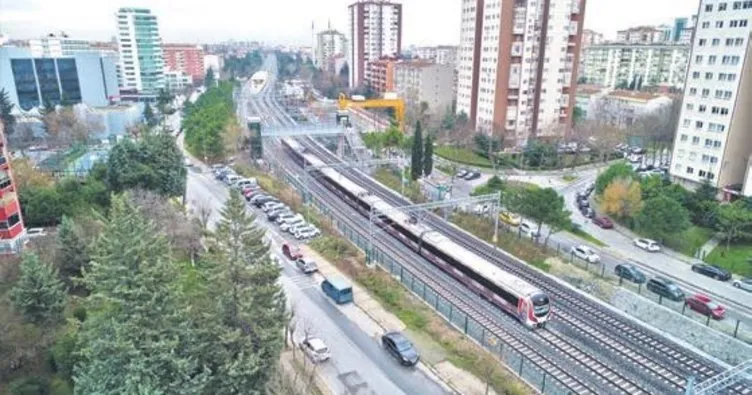 Marmaray test treni havadan görüntülendi