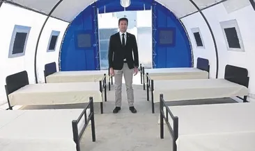 8 yataklı sahra çadırı hazırladılar