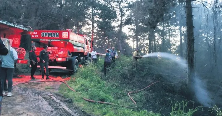 Aydos Ormanı’nda korkutan yangın