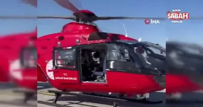 Göğüs ağrısı olan hasta için helikopter havalandı | Video