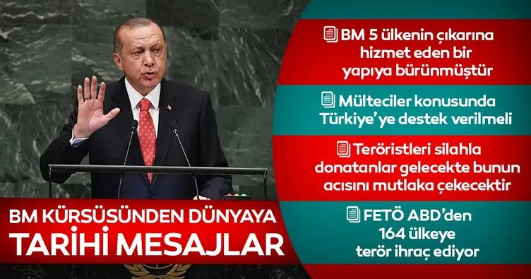 Son dakika haberi: Başkan Erdoğan'dan BM Genel Kurulu'nda tarihi mesajlar