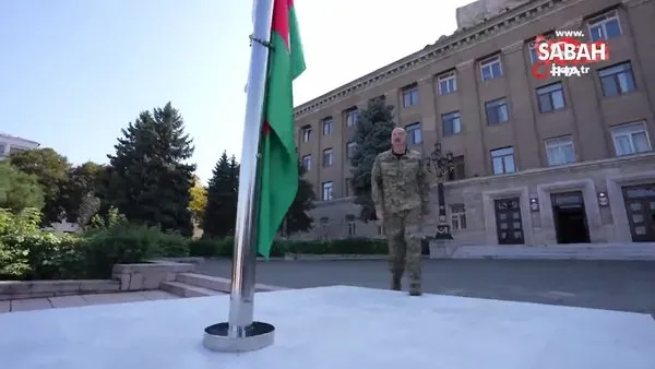 Aliyev, Hankendi ve Hocalı'da Azerbaycan bayrağını göndere çekti