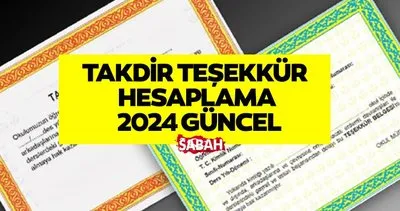 TAKDİR TEŞEKKÜR HESAPLAMA TABLOSU 2024 | 5,6,7,8,9,10,11,12. sınıf takdir ve teşekkür hesaplama nasıl yapılır, kaç puanla alınır?