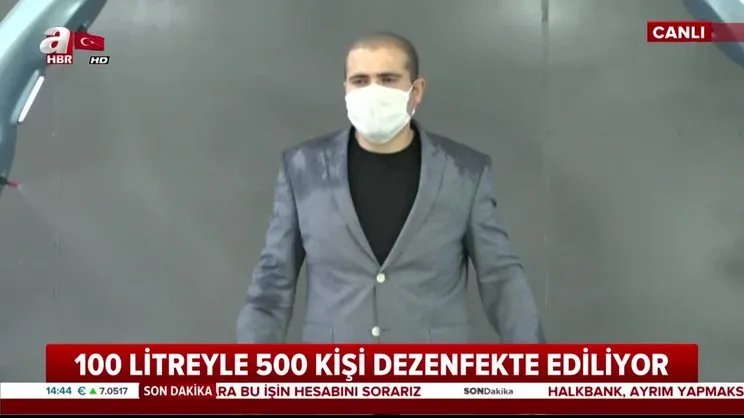 Virüse karşı toplumsal dezenfeksiyon cihazı! 100 litreyle 500 kişi dezenfekte ediliyor | Video