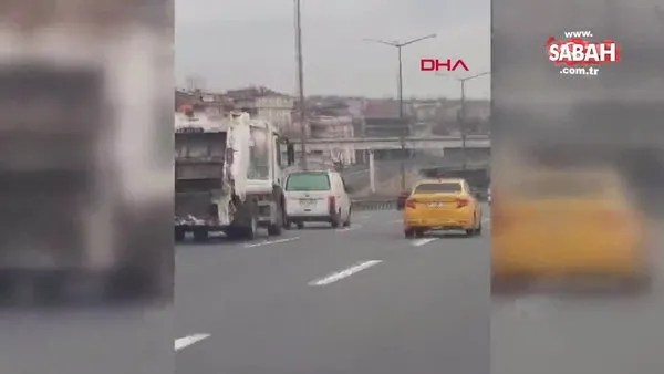 TEM'de sürücülerin tehlikeli inatlaşması kamerada | Video