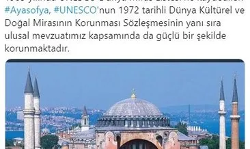 Son dakika: UNESCO’ya madde madde Ayasofya cevabı!