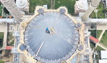 Selimiye Camisi’nin kubbesine yeni kurşun örtü #edirne