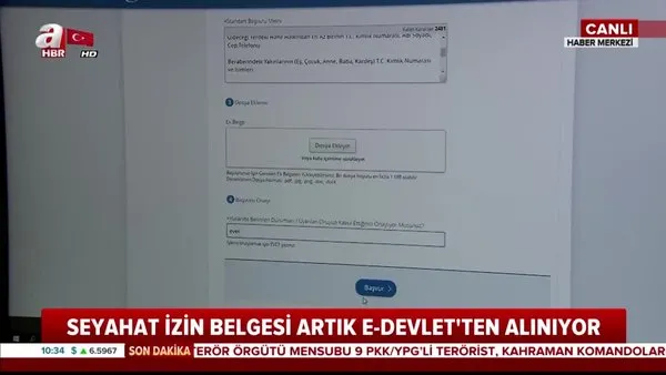Son Dakika Seyahat Izin Belgesi E Devlet Basvuru Formu Nasil Doldurulur 31 Mart 2020 Sali Video Videosunu Izle Son Dakika Haberleri