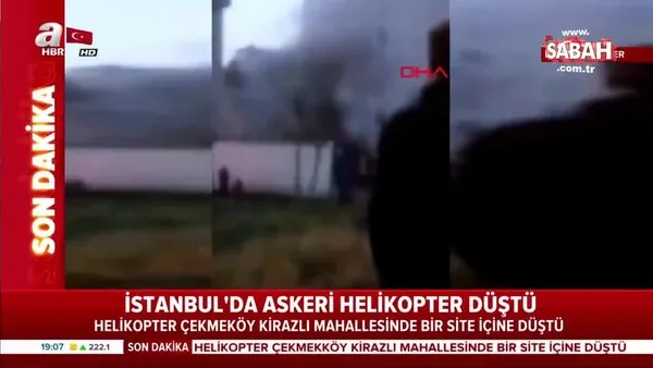 İstanbul'da askeri helikopter düştü! İşte olay yerinden ilk görüntüler...