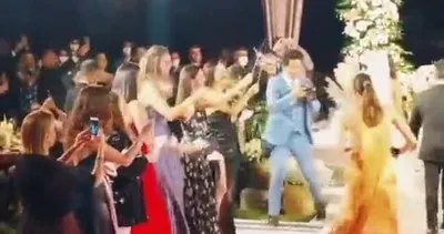 Arda Türkmen ve Melodi Elbirliler’in düğününde korku dolu anlar! Melodi Elbirliler’in gelinliği yanıyordu! | Video