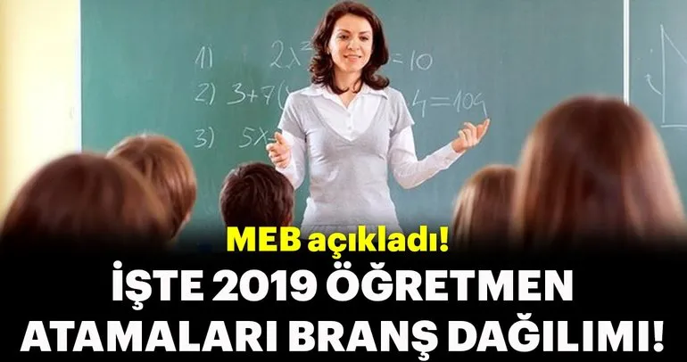 MEB açıkladı... İşte 2019 öğretmen atamaları branş dağılımı!