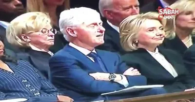 Bill Clinton ve Joe Biden, Bush’un cenazesinde uyudu, Twitter’da olay oldu