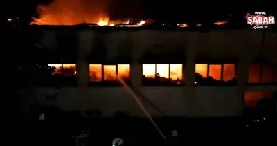 Ahşap paletlerin olduğu depoda yangın | Video