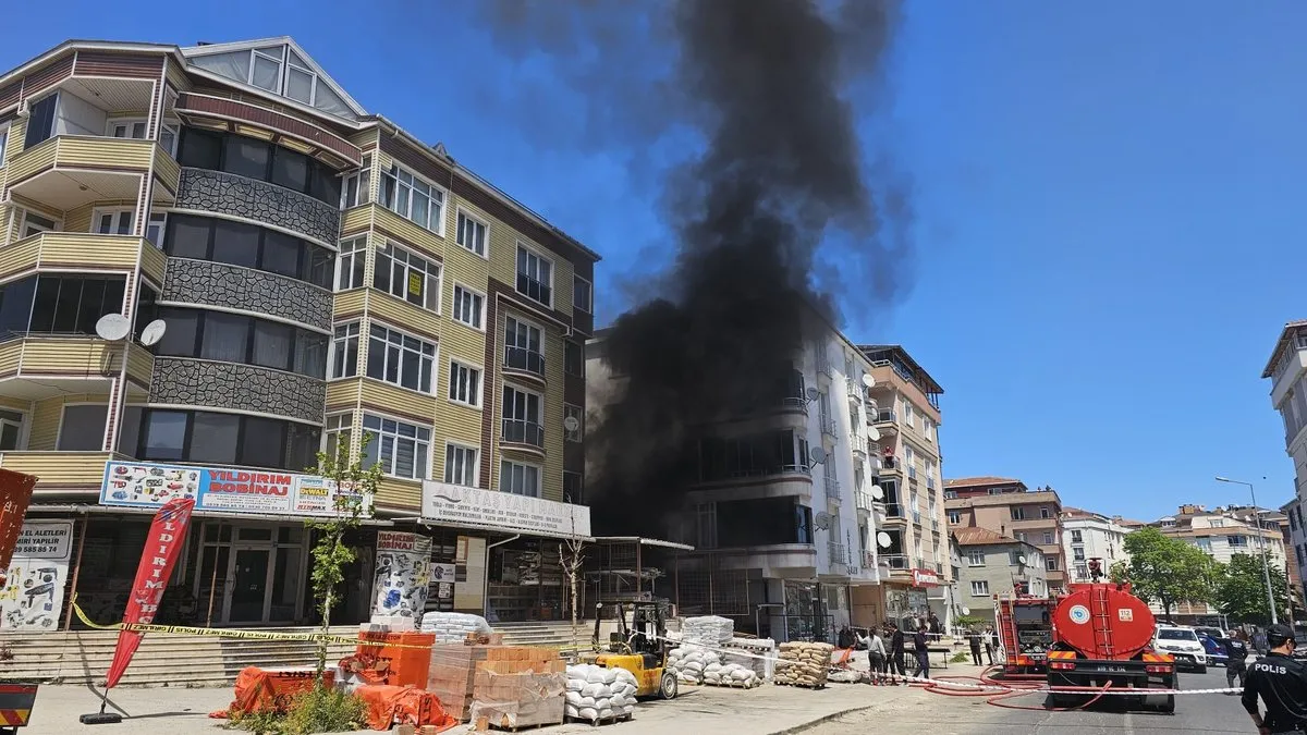 Çerkezköy'deki yangında korku dolu anlar!