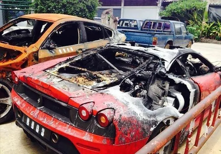 Burning Lamborghini