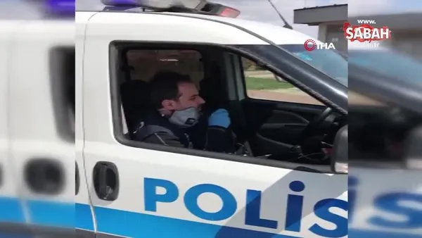 Yalova'da polis memuru korona şarkısıyla 'Evde kal' çağrısı yaptı | Video