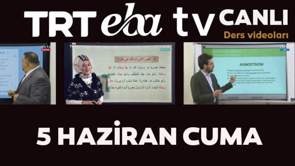 TRT EBA TV izle! (5 Haziran Cuma) Ortaokul, İlkokul, Lise dersleri 'Uzaktan Eğitim' canlı yayın | Video