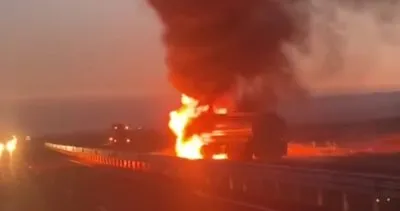 Nusaybin’de akaryakıt yüklü tanker alev aldı! İtfaiye ekiplerinin müdahalesiyle facia önlenmiş oldu #mardin