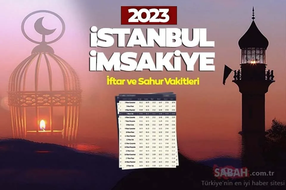İSTANBUL İFTAR VAKTİ İstanbul İmsakiye 2023 ile 26 Mart Pazar