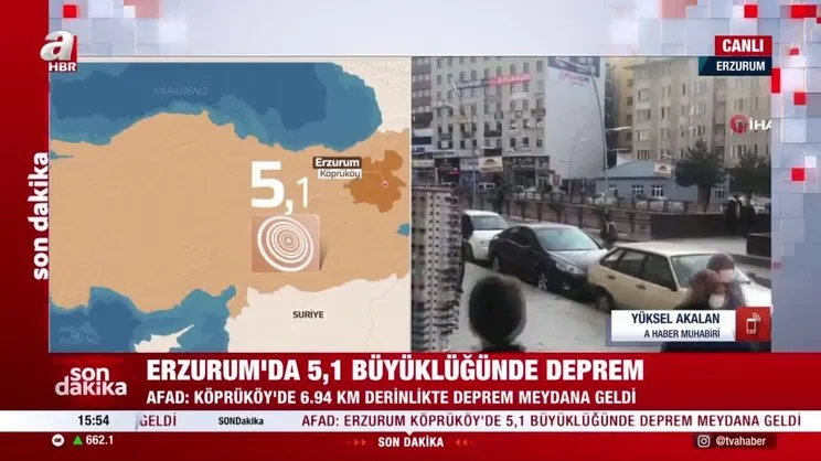 Son dakika! Erzurum'da 5.1 büyüklüğünde deprem | Video