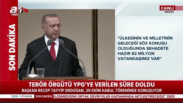 Başkan Erdoğan 29 Ekim Resepsiyonu'nda konuştu 