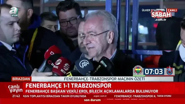 Fenerbahçe Başkanvekili Erol Bilecik'ten flaş açıklamalar! 