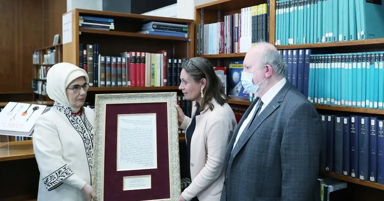 Emine Erdoğan, Belçika Kraliyet Kütüphanesi’ni ziyaret etti