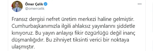 Son dakika... AK Parti'den ırkçı Fransız dergisi Charlie Hebdo açıklaması